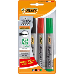 4 marqueurs - Assortis - Indélébile - Permanent - BIC - Marking 2000 - Pointe ronde