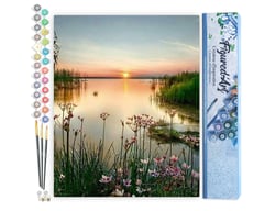 Peinture par Numéro Figured'Art - Lac paisible - Kit de Loisir Créatif DIY Numéro d'Art Complet - 40x50cm sans châssis en bois