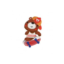 Ecusson thermocollant Ourson en skate 4cm x 2cm