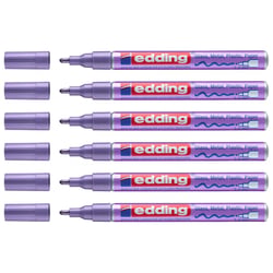 Lot de 6 marqueurs peinture brillante EDDING 751 - Pointe ronde 1-2 mm - Violet métallisé
