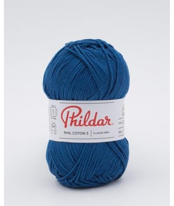 Fil coton à tricoter PHIL COTON 3 - Phildar - PPSC - certifié Oeko-Tex Matelot Bleu