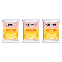 Pâte polymère Cernit Pearl - Rose - Lot de 3 - 56 g