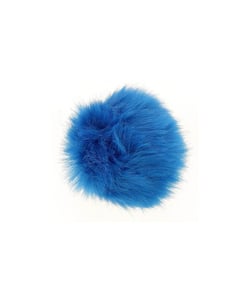 Pompons fausse fourrure - 10cm de diamètre - Unic 135 Bleu