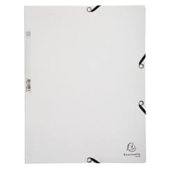 Chemise 3 rabats à élastiques carte lustrée 400g/m2 - A4 - Blanc - x 25 - Exacompta