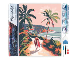 Diamond Painting Broderie Diamant Figured’Art 40x50cm toile entière roulée avec diamants carrés - Promenade côtière