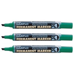 Lot de 3 marqueurs permanents - PENTEL - MAXIFLO - Pointe biseautée 4,6 mm - Vert