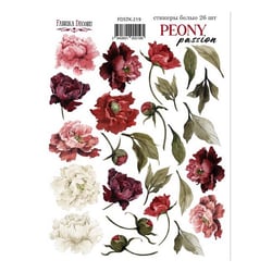 Planche de stickers couleur embelissement Fabrika Decoru PEONY PASSION 219