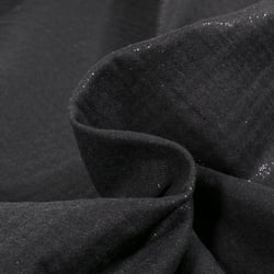 Tissu Double gaze Pailleté uni Noir