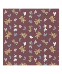 Tissu coton enfant oursons girafes de 150 cm de largeur zolanepaprika vendu par 50 cm