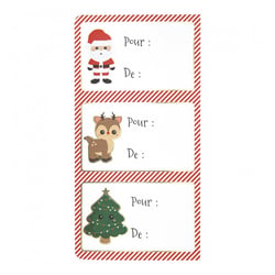 Étiquettes cadeaux adhésives Partypro - 12 étiquettes - Rouge