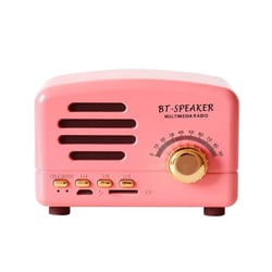 Mini Enceinte Bluetooth Rétro Portable Radio Support Carte TF Bois 6H Autonomie YONIS