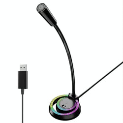 Microphone USB Effet RGB Son Clair Réglable 360° Pour Bureau Gamer YONIS