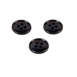 Bouton 4 trous nylon recylé noir 11mm