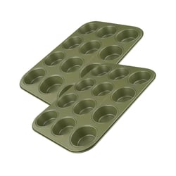 Ensemble de 2 Moules à muffins 12 empreintes 38 x 26 cm Zenker Green Vision