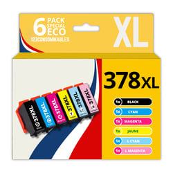 123CONSOMMABLES - 378XL - Pack de 6 Cartouches d'encre compatible avec Epson 378XL Multipack pour Epson Expression Photo XP8500 XP8505 XP8600 XP8605 XP8700 XP-15000 - 123CONSOMMABLES