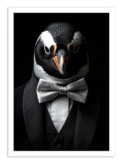 Affiche 50 x 70 cm -  Pinguin Wild Suits - Philippe Hugonnard