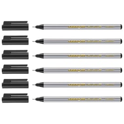 Lot de 6 stylos feutres d'écriture - EDDING - Pointe extra fine 0,3 mm - Noir
