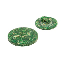 Bouton rond à queue écorces de riz vert sapin