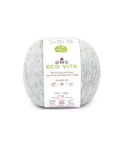 Fil de coton recyclé ECO VITA pour tricot et crochet - 100GR - DMC 110 Gris perle