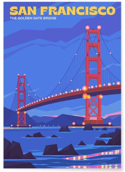 Affiche ville San Francisco 3 | A3 : 29,7x42cm