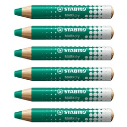 Crayon marqueur effaçable - STABILO MARKdry - Lot de 6 - Vert