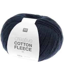 Pelote de coton Creative Cotton Fleece dk - 100 GR - Rico Design 007 Bleu marine