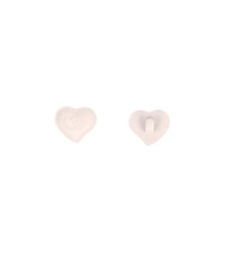 Bouton coeur culot 17mm blanc