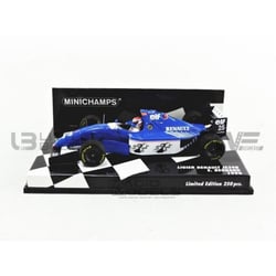 Voiture miniature de collection - MINICHAMPS - LIGIER Renault JS39B 1994 - Échelle 1/43 - Bleu/Blanc - Dès 14 ans