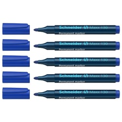 Marqueur permanent pointe ogive 1-3 mm - SCHNEIDER - Bleu - Lot de 5