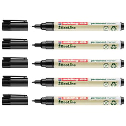 Lot de 5 Marqueurs permanents 1 mm - EDDING - EcoLine - Noir
