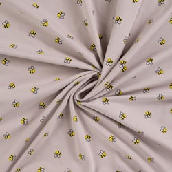 Tissu Jersey Coton imprimé Lina petites abeilles sur fond Beige nougat