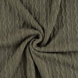 Tissu Maille torsadée extensible Craftine Soft Grey Vert kaki