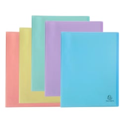 Protège-documents en polypropylène semi rigide Chromaline Pastel 120 vues - A4 - Couleurs assorties - x 8 - Exacompta