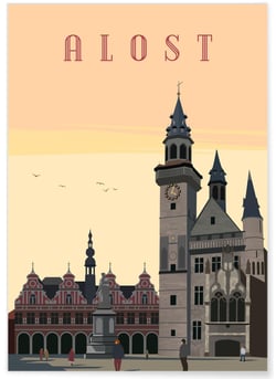 Affiche ville Alost | A3 : 29,7x42cm