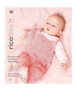 Le petit livre à tricoter Rico Baby - Baby cotton soft uni et Print - Rico Design - N°36 Rose