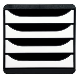 Module de classement Big Box 4 tiroirs Glossy - Blanc brillant - Exacompta