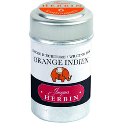 6 cartouches d'encre - Orange Indien - Pour stylos plume et roller - Herbin