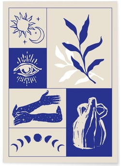 Affiche Composition Bleue | A3 : 29,7x42cm
