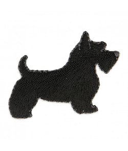 Ecussons Thermocollant Chien Scottish 4 X 5 cm - Mediac Noir