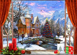Puzzle 500 pièces - Christmas Mountain View - Bluebird Puzzle