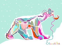 Ours Pompon - Tirage d’art - 70x100 cm - Artiste Mademoiselle Bouche
