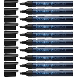 Lot de 10 marqueurs permanents - SCHNEIDER - Maxx 233 - Pointe biseautée 1-5 mm - Noir