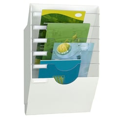 Présentoir mural rangement documents 6 cases Blanc - CEP