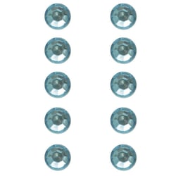 Pierres strass en plastique, autocoll. , 5 mm, 80 pces, turquoise