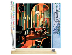 Peinture par Numéro Figured'Art - Club Art Déco - Kit de Loisir Créatif DIY Numéro d'Art Complet - 40x50cm toile roulée + châssis en bois à monter