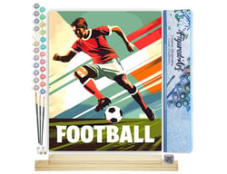 Peinture par Numéro Figured'Art - Affiche sportive Football - Kit de Loisir Créatif DIY Numéro d'Art Complet - 40x50cm toile roulée + châssis en bois à monter