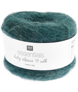 Fil exceptionnel à tricoter Essentials Baby Alpaca Loves Silk - 25GR - Rico Design 005 Vert pétrole