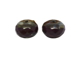 2 Perles verre de bohême Chocolat 14*8mm forme potiron à facettes