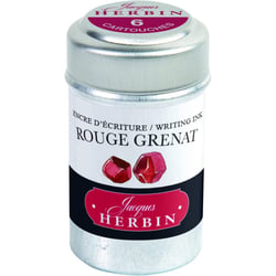 6 cartouches d'encre - Rouge grenat  - Pour stylos plume et roller - Herbin