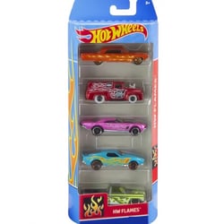 Pack de 5 vehicules hot wheels : flames - mattel - htv47 - set voitures miniatures